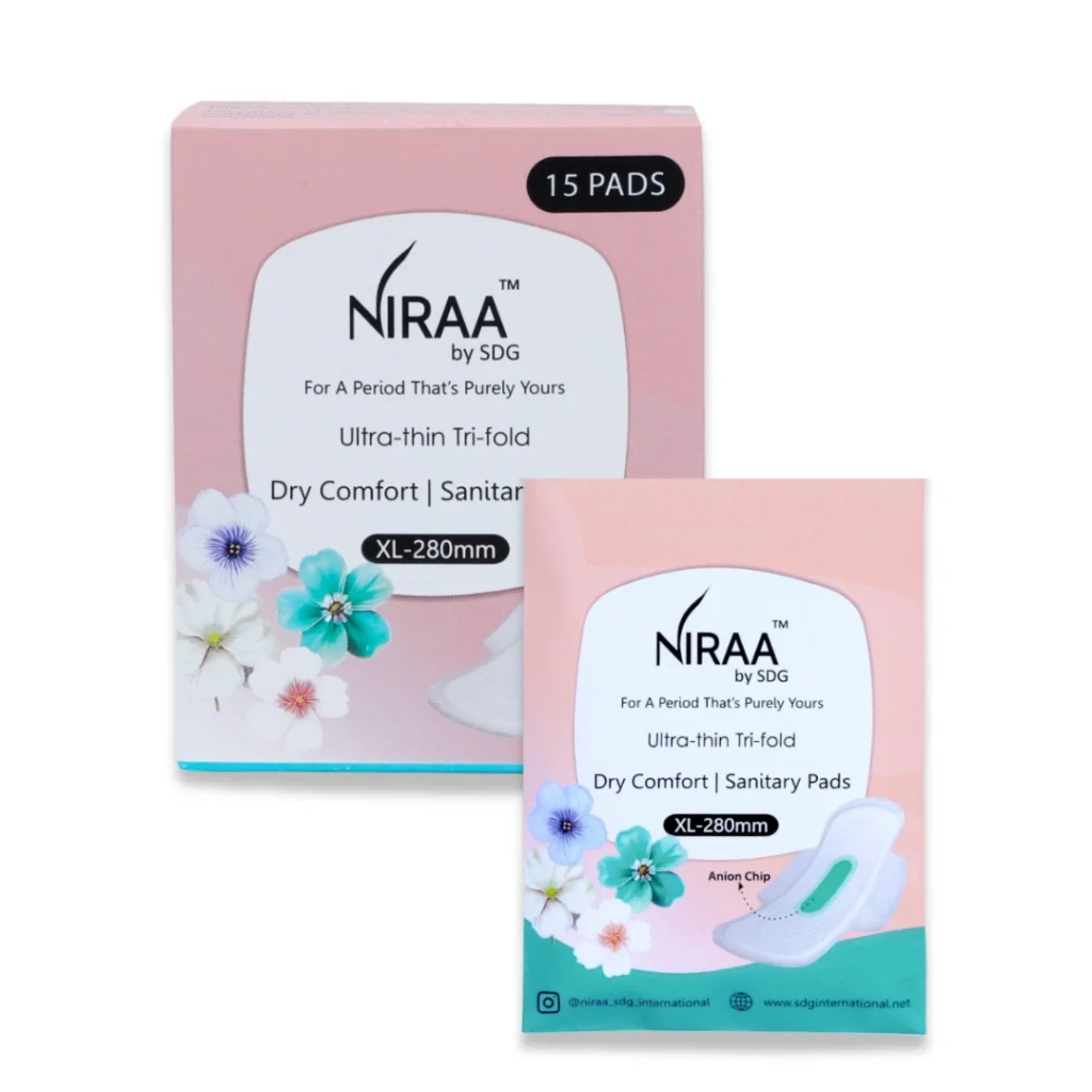 Combo (17 Pads) - Travel Pouch (2 Pads) + Ultra-Thin Tri-Fold Sanitary Pads with Anion Chip (15 Pads) | Size – XL (280mm)