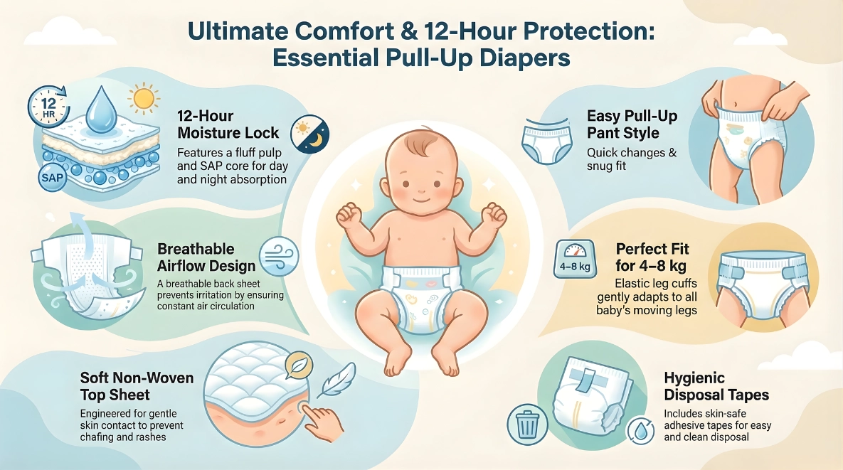 Key Features of niraa baby diaper size s