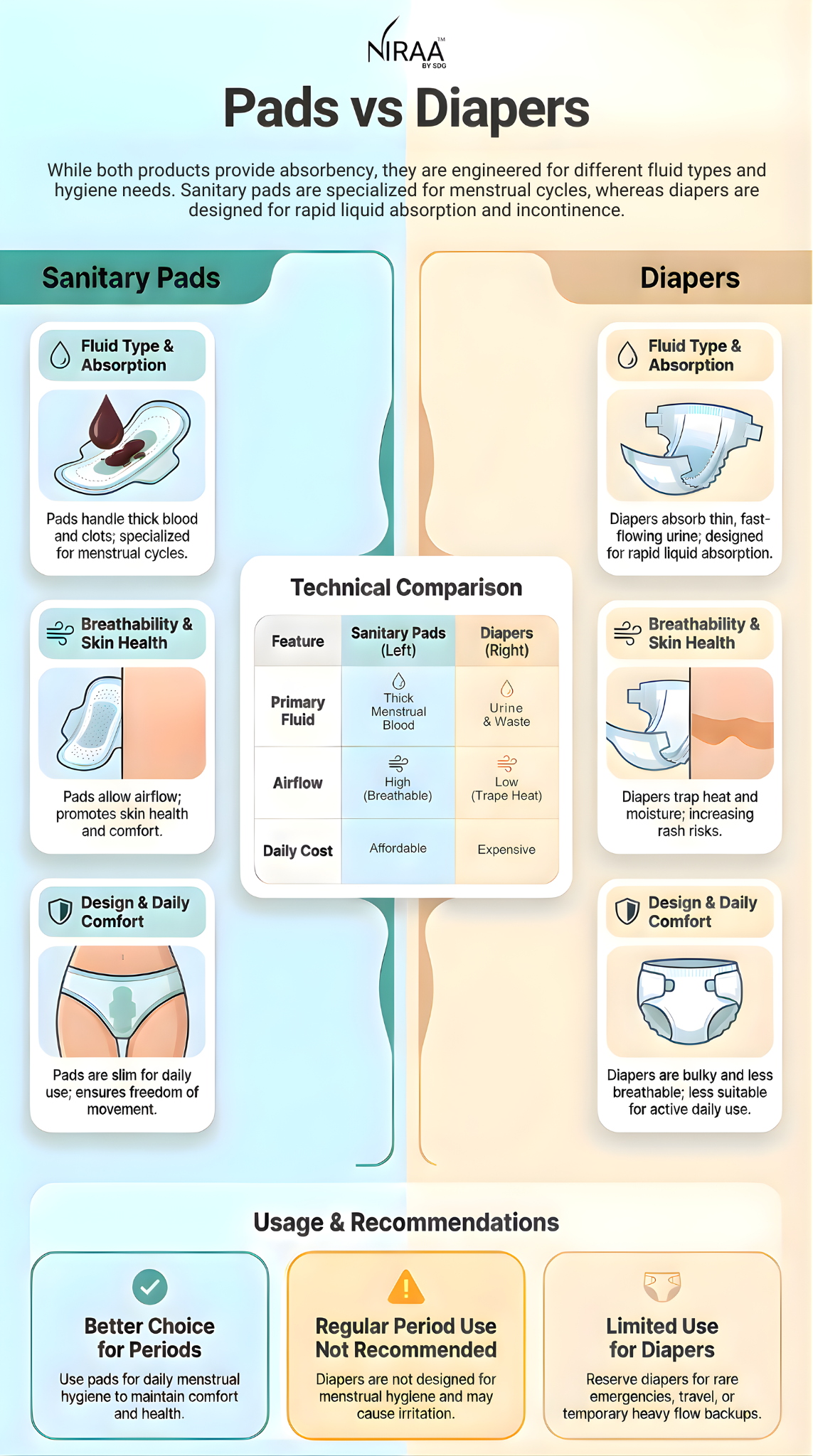 pads vs diapers for periods
