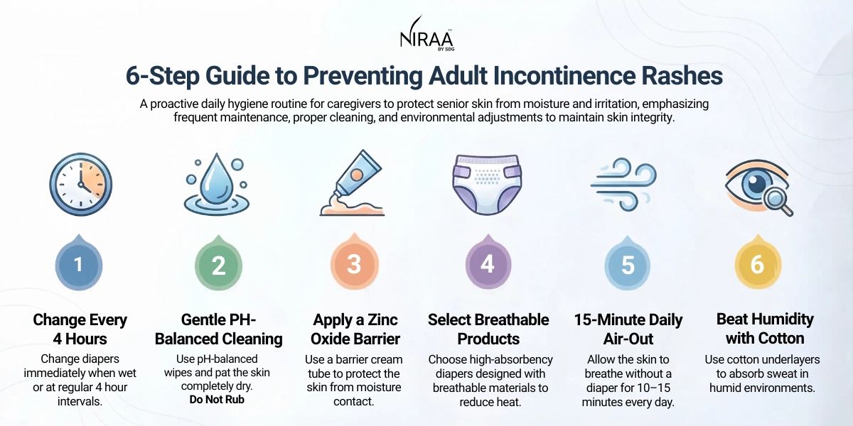 6 steps to prevent adult incontinence rashes
