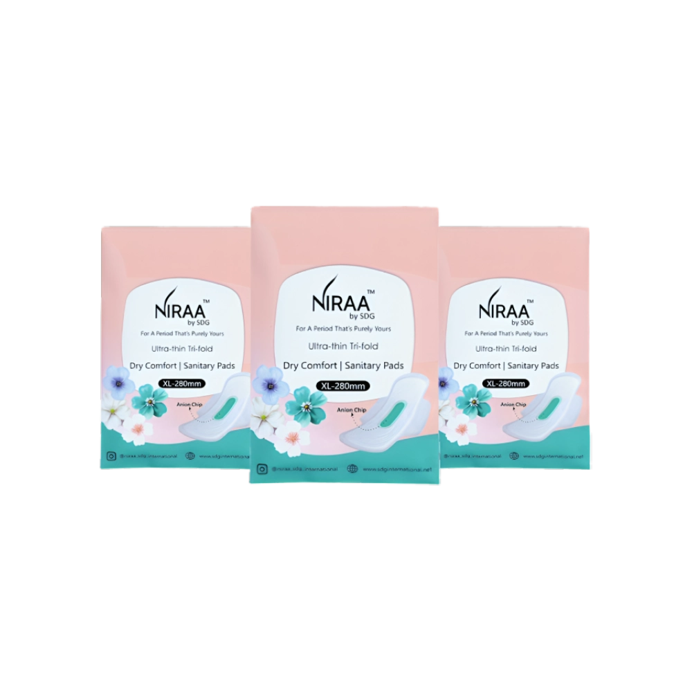 Combo of 3 Travel Pouch - Ultra-Thin Tri-Fold Sanitary Pads With Anion Chip | Size - XL